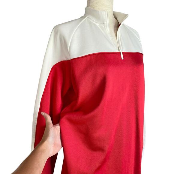 PUMA Red & White Quarter Zip Turtleneck Crew Dress Size Small Sporty Chic Casual - Picture 5 of 11